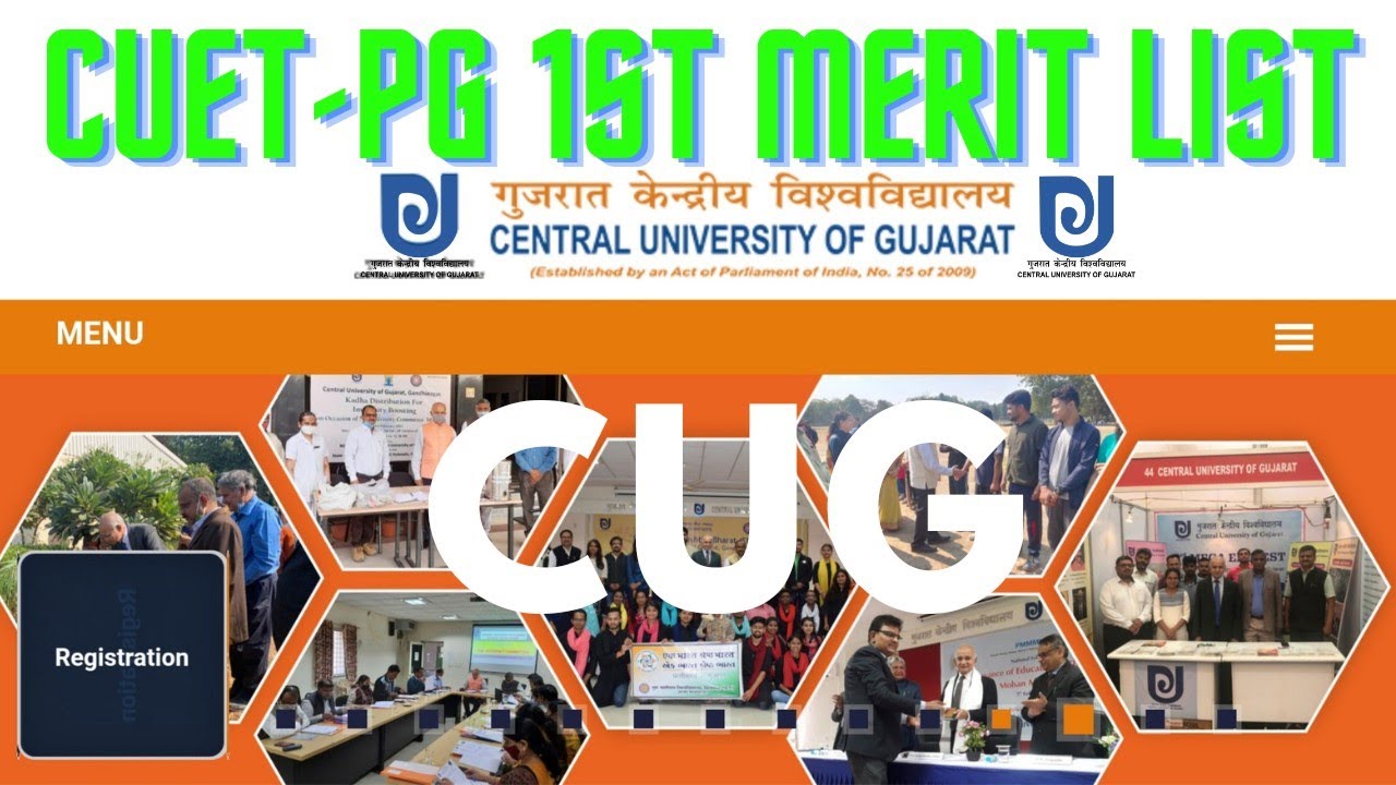 Central University of Gujrat (CUET-PG) 1st Merit List in some subjects || All PDF || Counselling
