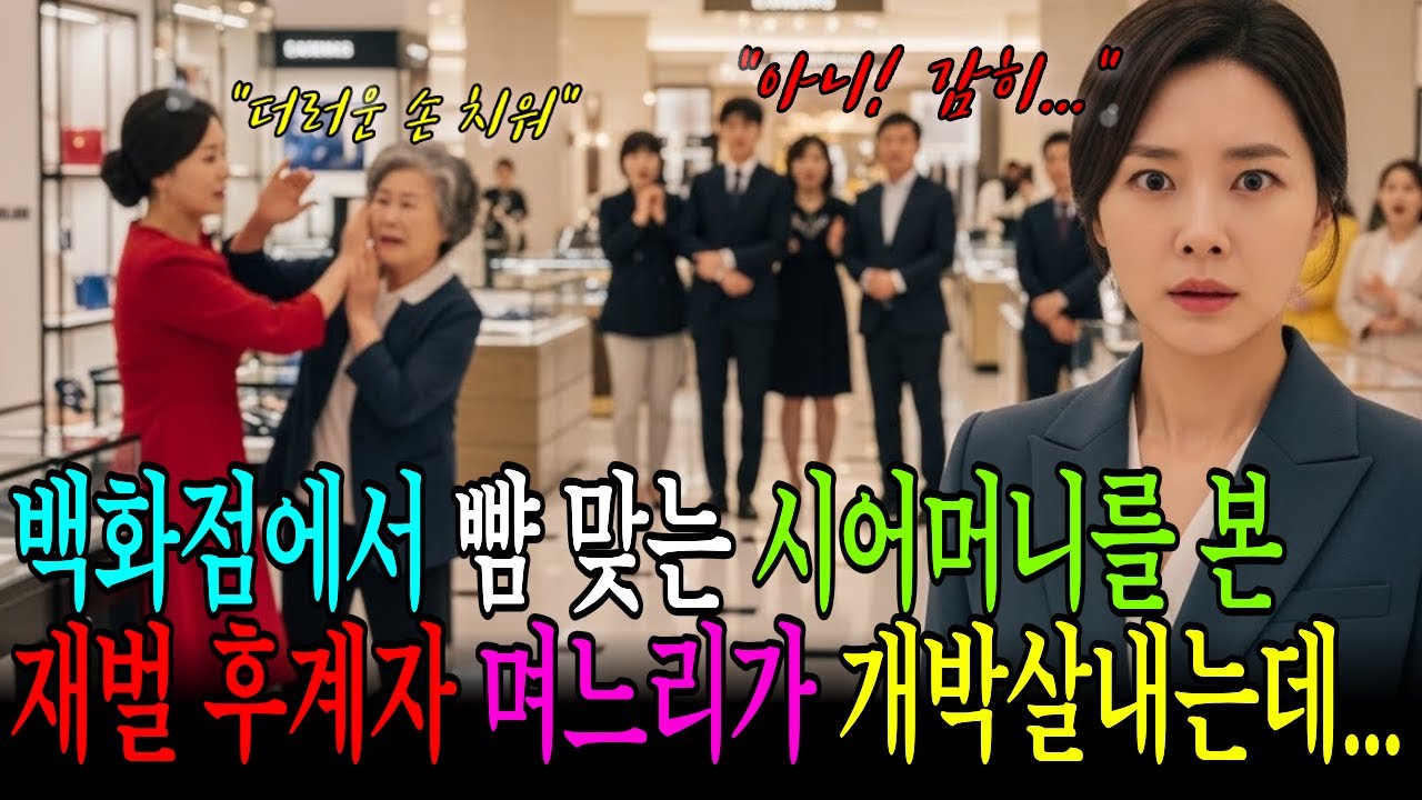 백화점에서 뺨 맞는 시어머니 본 재벌 후계자 며느리는 가해 여성을 개박살내는데... #인생사연 #감동사연 #노후사연 #실화사연 #인생역전 #가족이야기 #라디오드라마
