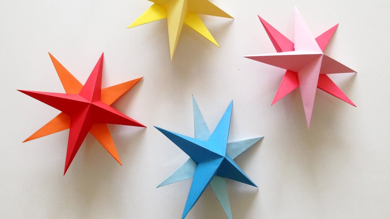 DIY Hanging Paper 3d Star Tutorial for Christmas, Birthday, Party Decorations