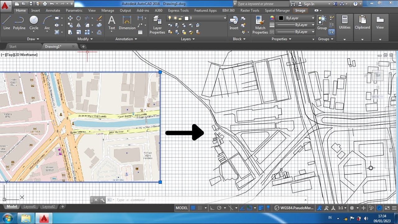 Membuat Site Plan Di AutoCAD Secara Otomatis Dari Open Street Map & Bantuan Aplikasi Spatial Manager
