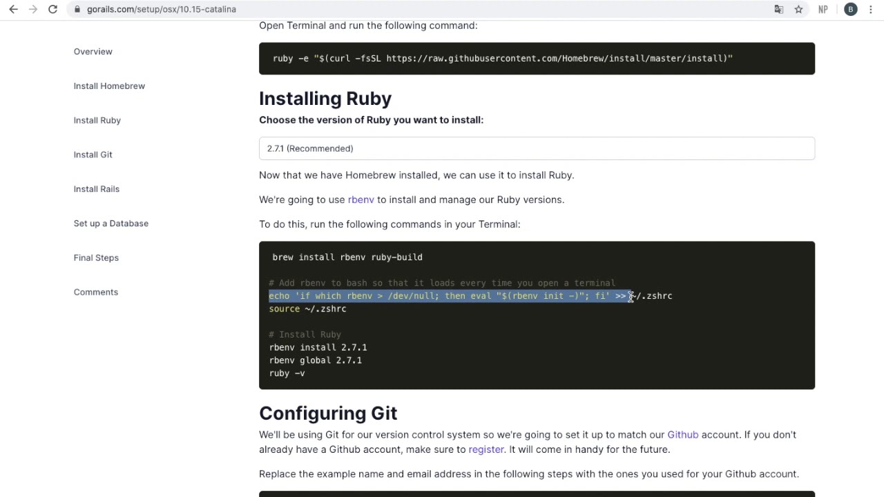 How to install Ruby with Rbenv (IOS) Mac and change versions of Ruby