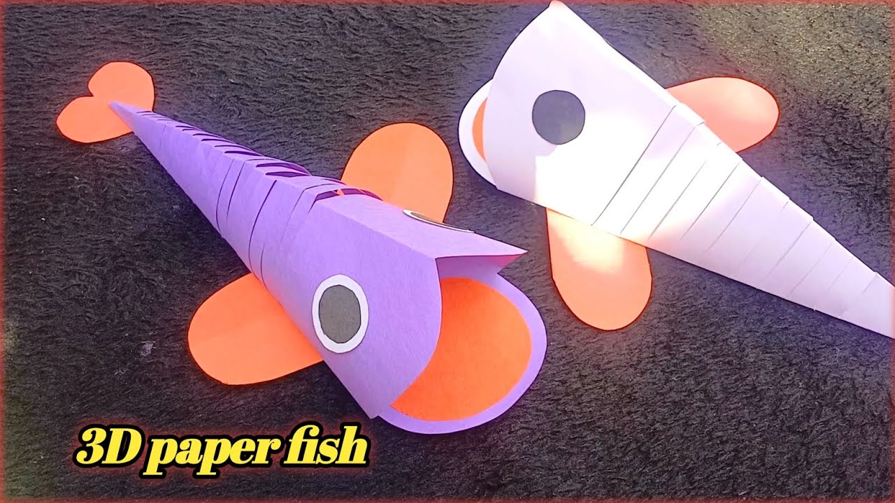 Easy paper fish making//3D paper fish making idea//Diy paper art//paper craft//kids craft 