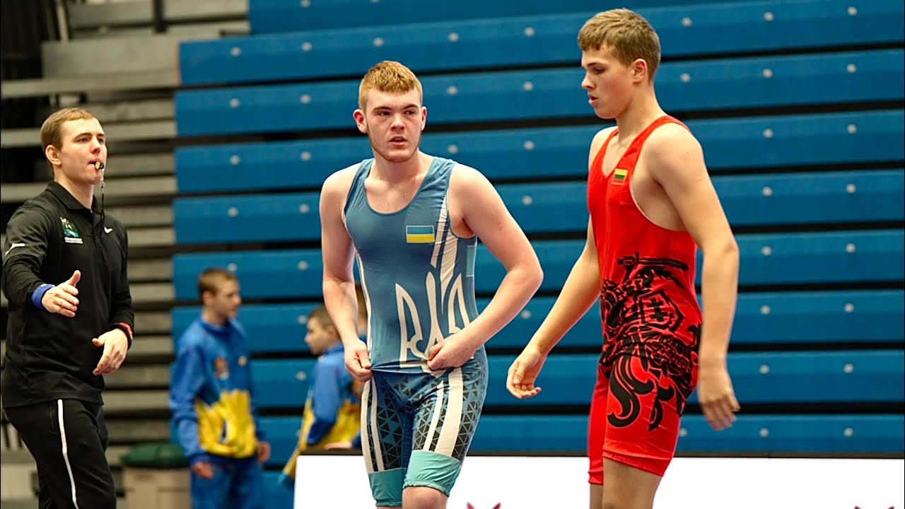 U15 E. Seliava (LTU) vs B. Melnyk (UKR) 85kg. Youth boys greco-roman wrestling.
