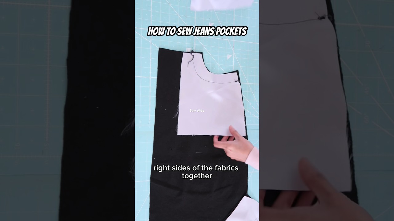 How to sew jeans pockets like a professional! Sewing, DIY, Style #shorts