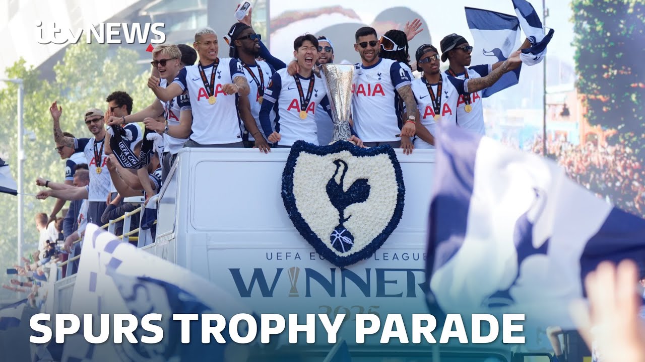 Watch ITV News London - as Tottenham trophy parade makes its way through the capital | ITV News