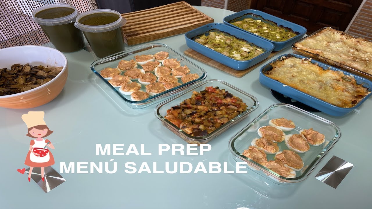 Meal prep saludable, cocina comida real en un día para toda la semana