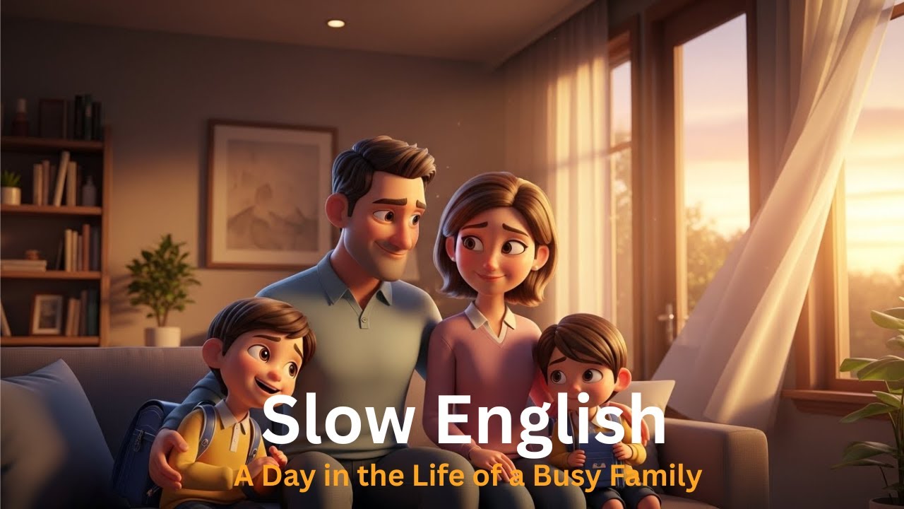 A Busy Family’s Daily Life | Easy Slow English Story for Beginners(A2 Level)