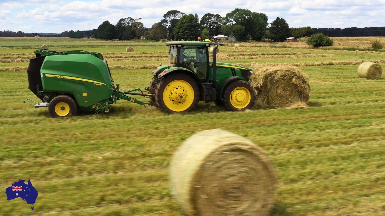Raking and Baling Hay  | John Deere 6R and 7R |