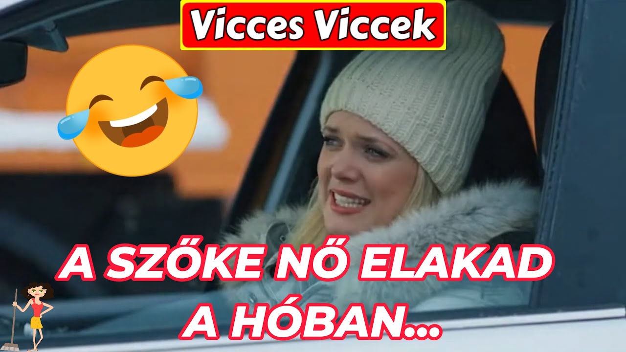 🤣 Vicces Viccek: A szőke nő elakad az aut&oacute;j&aacute;val a h&oacute;ban...😂