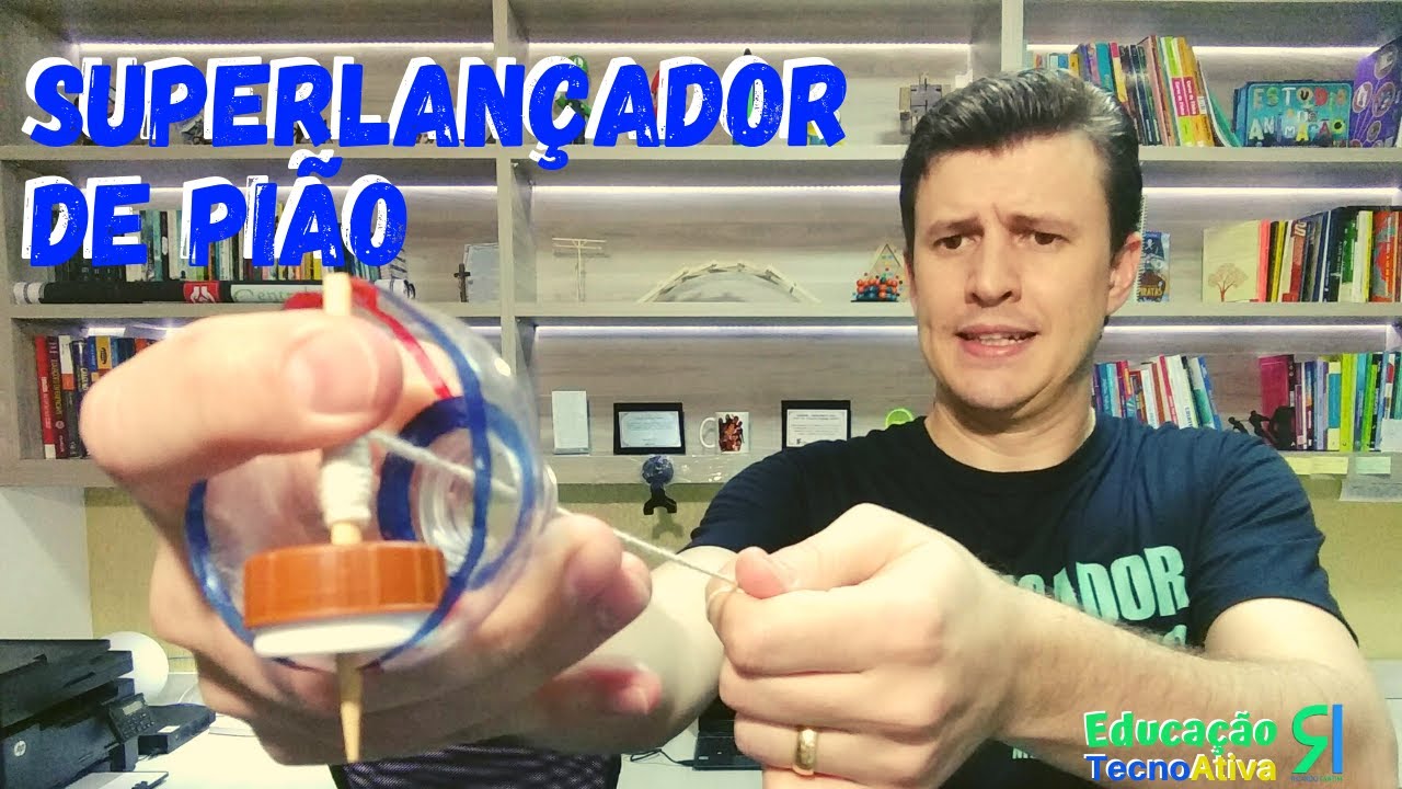 COMO FAZER UM SUPERLANÇADOR DE PIÃO | LANÇA PIÃO | DIY