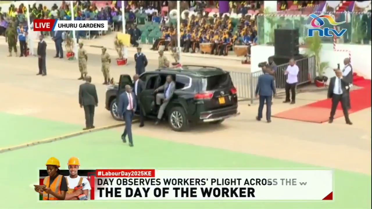 PCS Mudavadi arrives at Uhuru Gardens for Labour Day 2025 celebrations