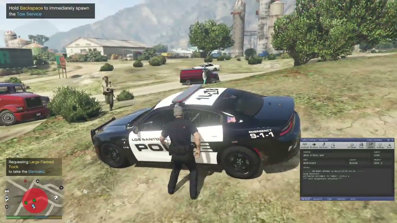 LSPDFR Robbery, Gang Shoot out, Pursuit, with Ultimate back up and Stop the Ped