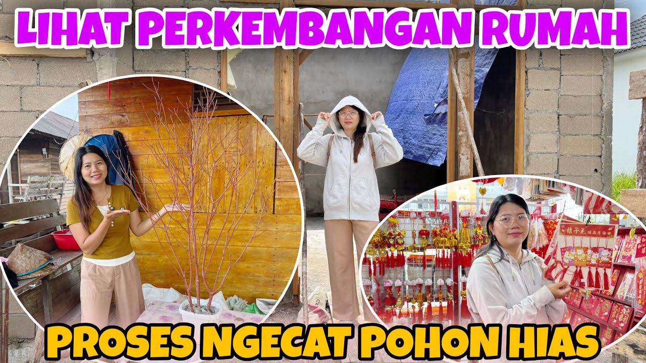 LIHAT PEMBANGUNAN RUMAH SUDAH SAMPAI MANA, LANJUT BELI BUNGA DAN TEMPELAN PINTU DAN BELANJA KE PASAR
