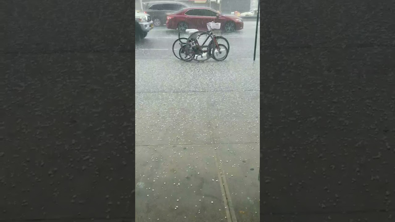Hail storm in New York City 2021.
