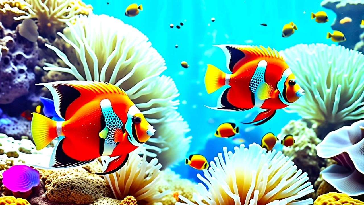 10 Hours 4K Aquarium 🌊 Relaxing Music For Deep Sleep - Best Underwater Ambience For Stress Calm