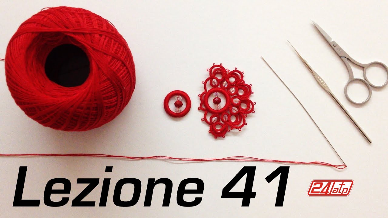 Chiacchierino Ad Ago 41˚ Lezione Orecchini Mezzaluna Cerchio Tutorial Needle Tatting Earrings