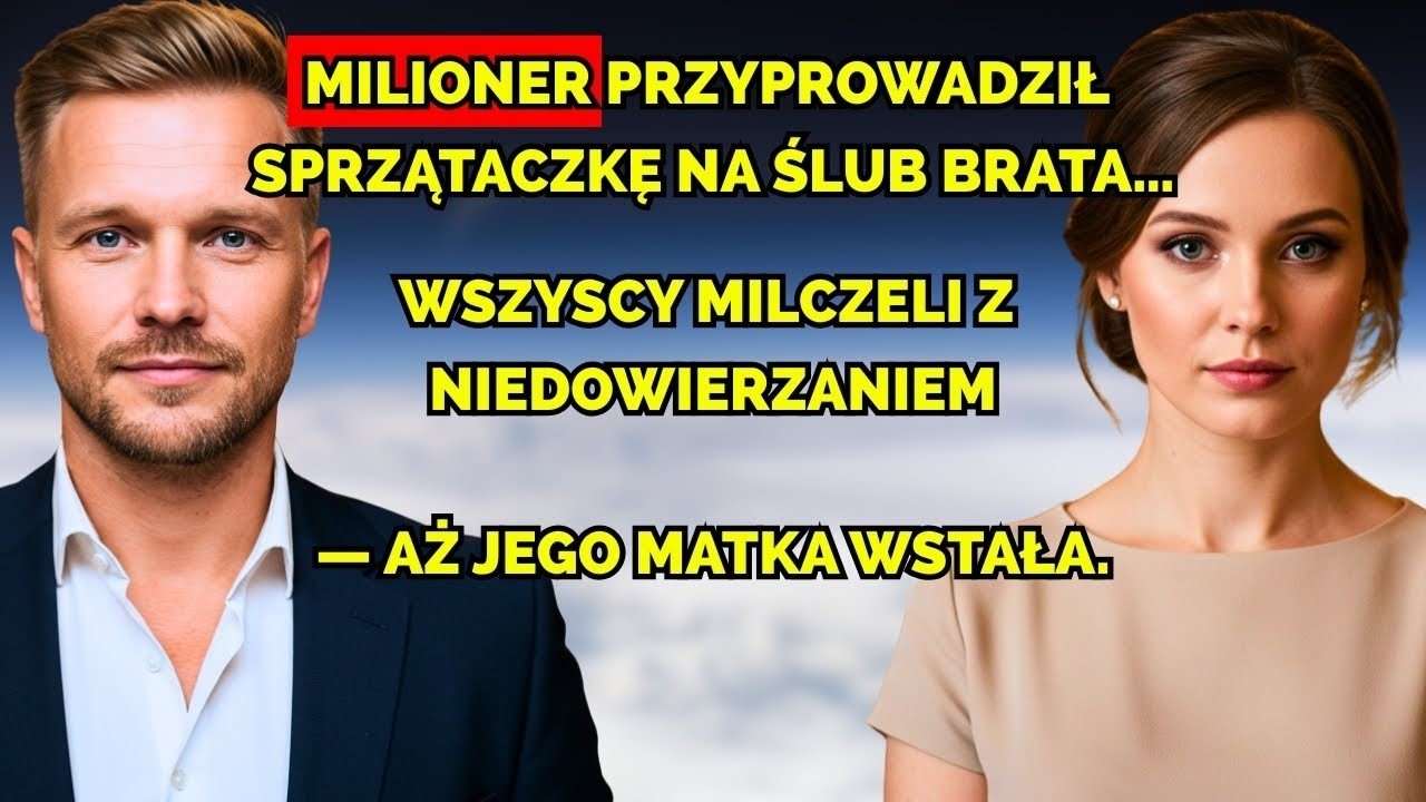 Milioner zabrał sprzątaczkę jako osobę towarzyszącą na ślub brata — wszyscy zamilkli… aż jego matka…