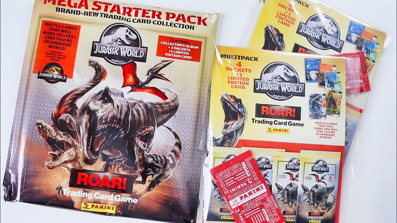 Jurassic World: Roar! Trading Card Game - Starter Pack Unboxing + 2x Multipack Pack Opening & Review