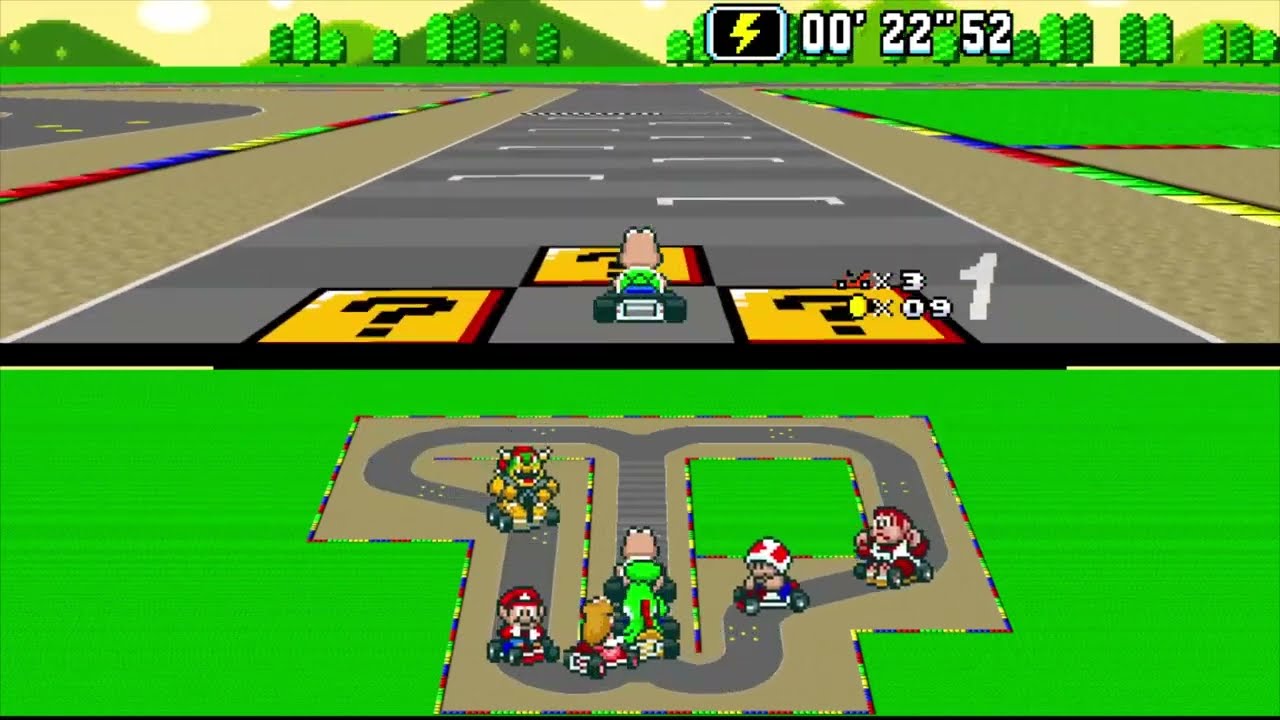 Super Mario Kart Hack: Universe 1 / in HD 16:9 / SNES / bsnes