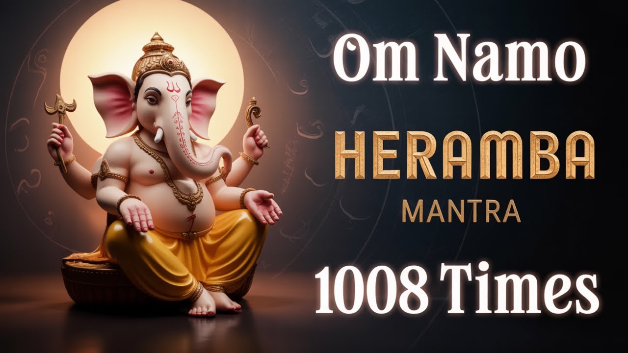 Om Namo Heramba Mantra 1008 Times | Powerful Ganesha Chant to Remove All Obstacles & Dangers