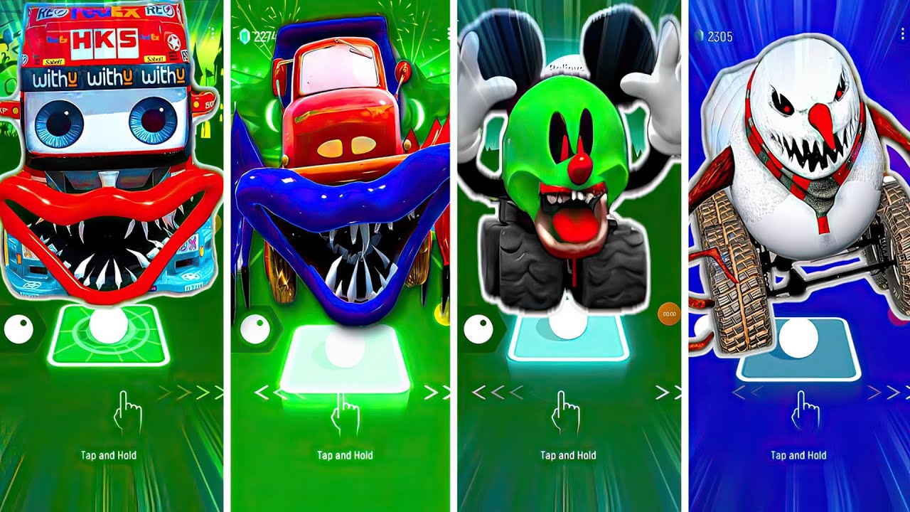 Rally truck eater 🆚 Scary Truck Eater 🆚 Mickey Truck Eater 🆚 Snow Truck Eater tiles hop CoffinDance