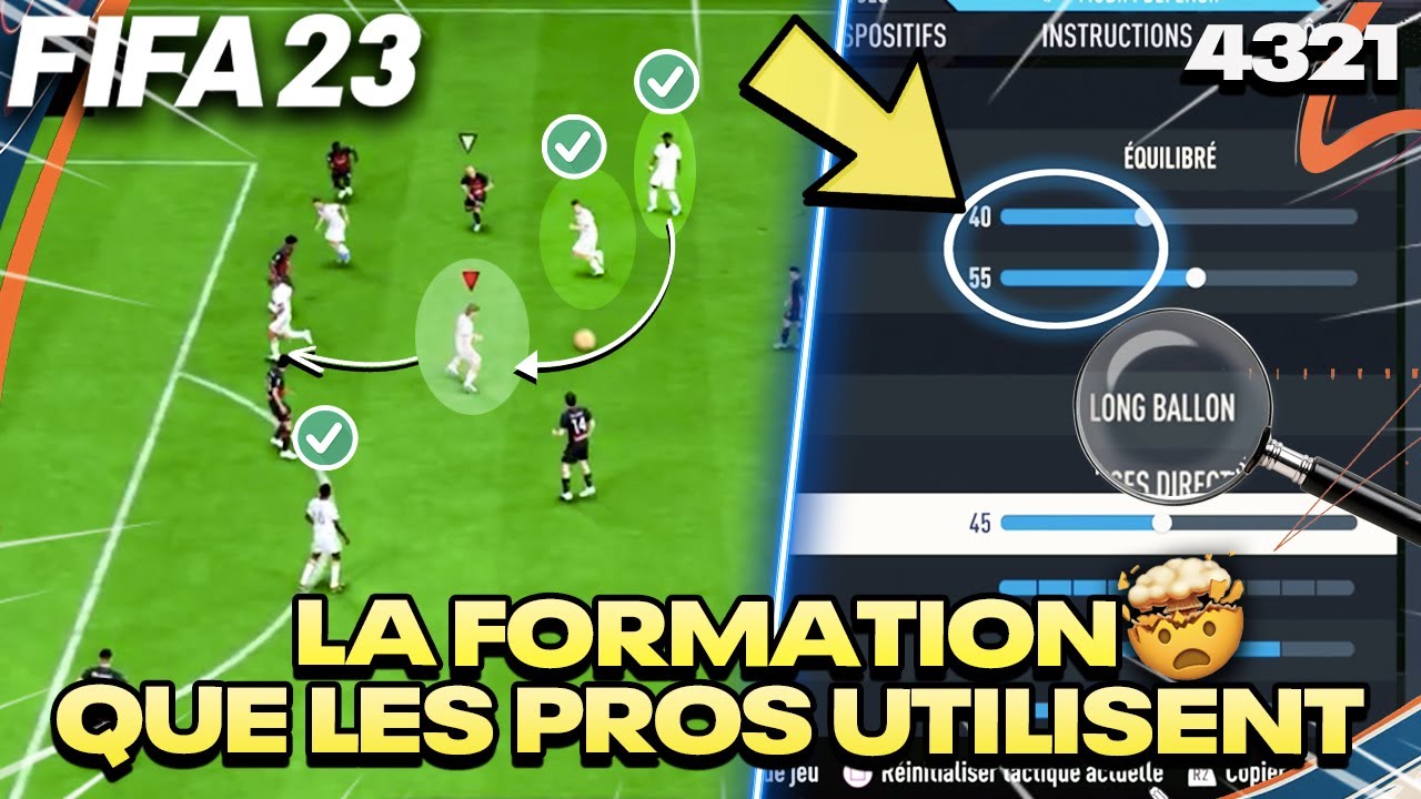 TUTO FIFA 23 - La FORMATION CHEATÉ DES PROS + TACTIQUES PERSO - 4321 META