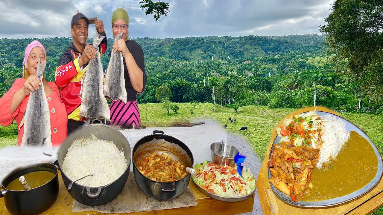 🔥 ¡Cocinando Guandules y Bacalao en el Fogón del Campo! La Cocina de Cesarin Oficial 🇩🇴🍲