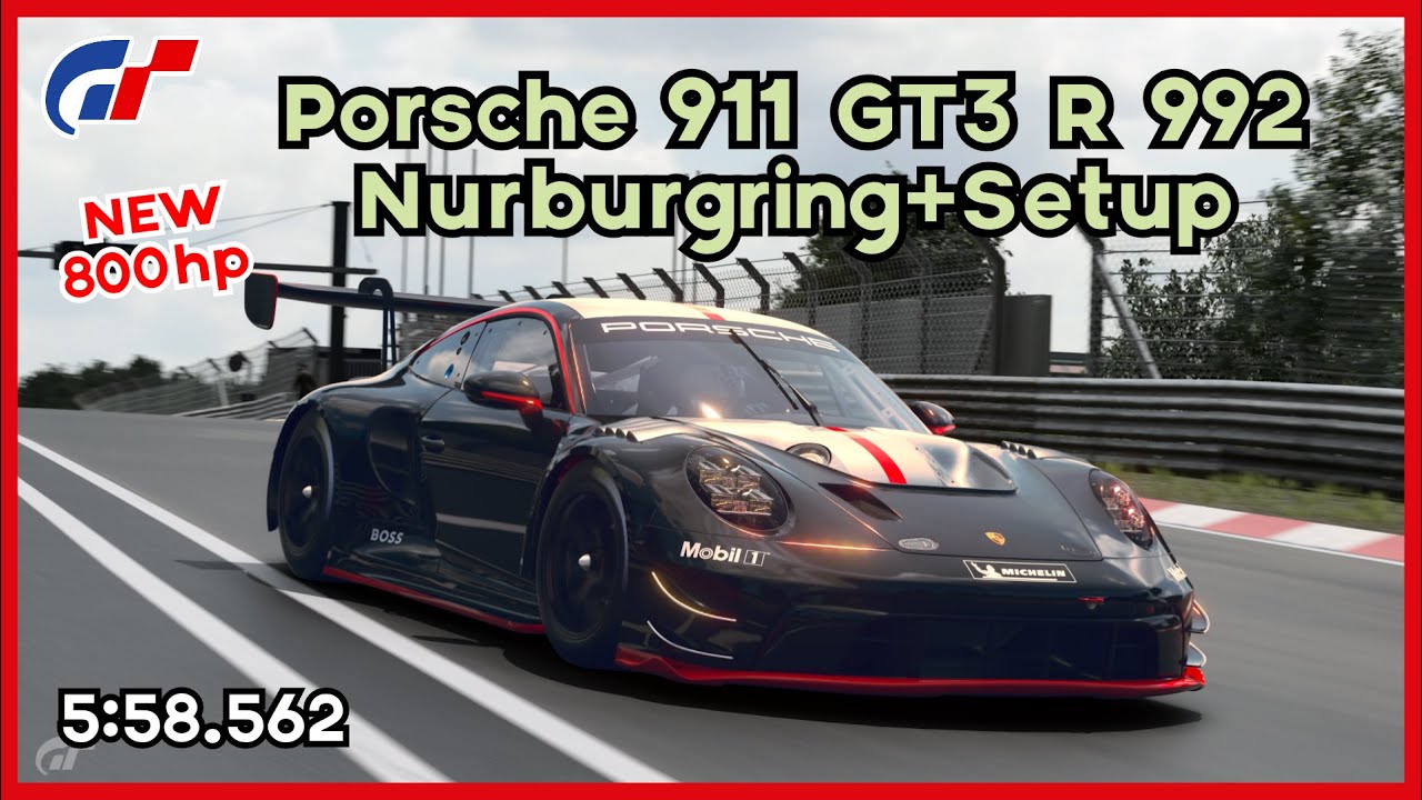 GT7 | 800hp Porsche 911 GT3 R (992) Nürburgring 5:58.562 | Lap + Setup