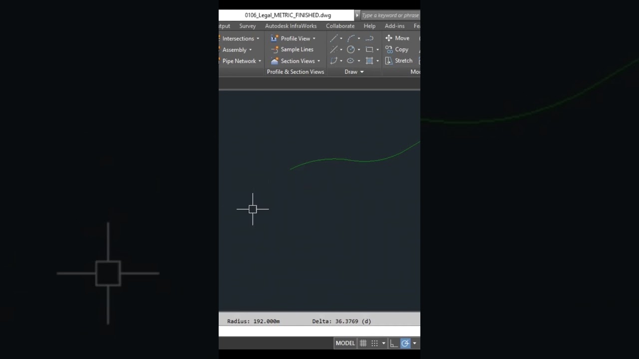 Create Curve Between Two Points - Create Curve from End of Object in AutoCad Civil 3d #civil3dpro