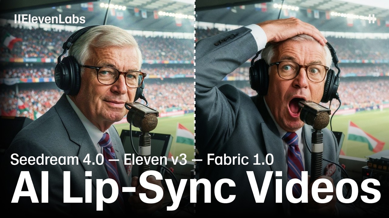 Create PERFECT Lip-Sync Videos with Seedream 4.0, Fabric 1.0 and Eleven v3 (AI Workflow)