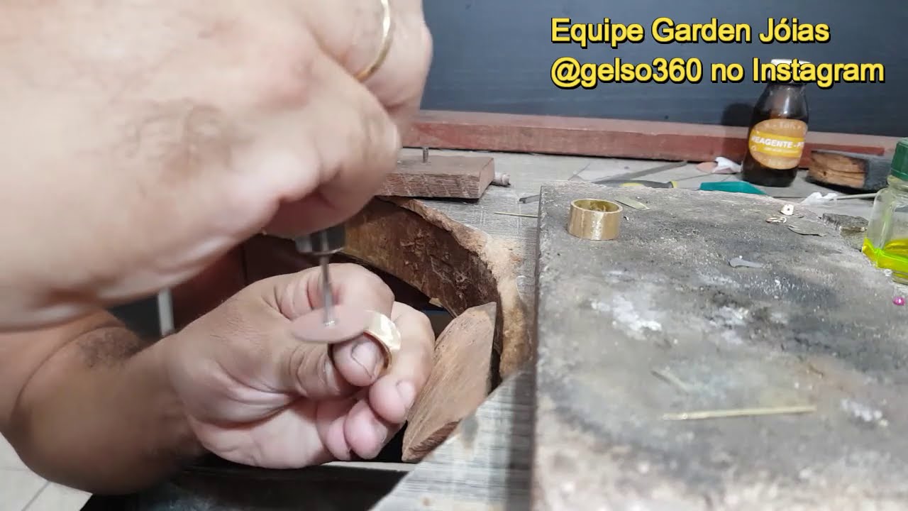 Como se faz: Aliança tipo Bulgari 22grs!Solda e cravação!