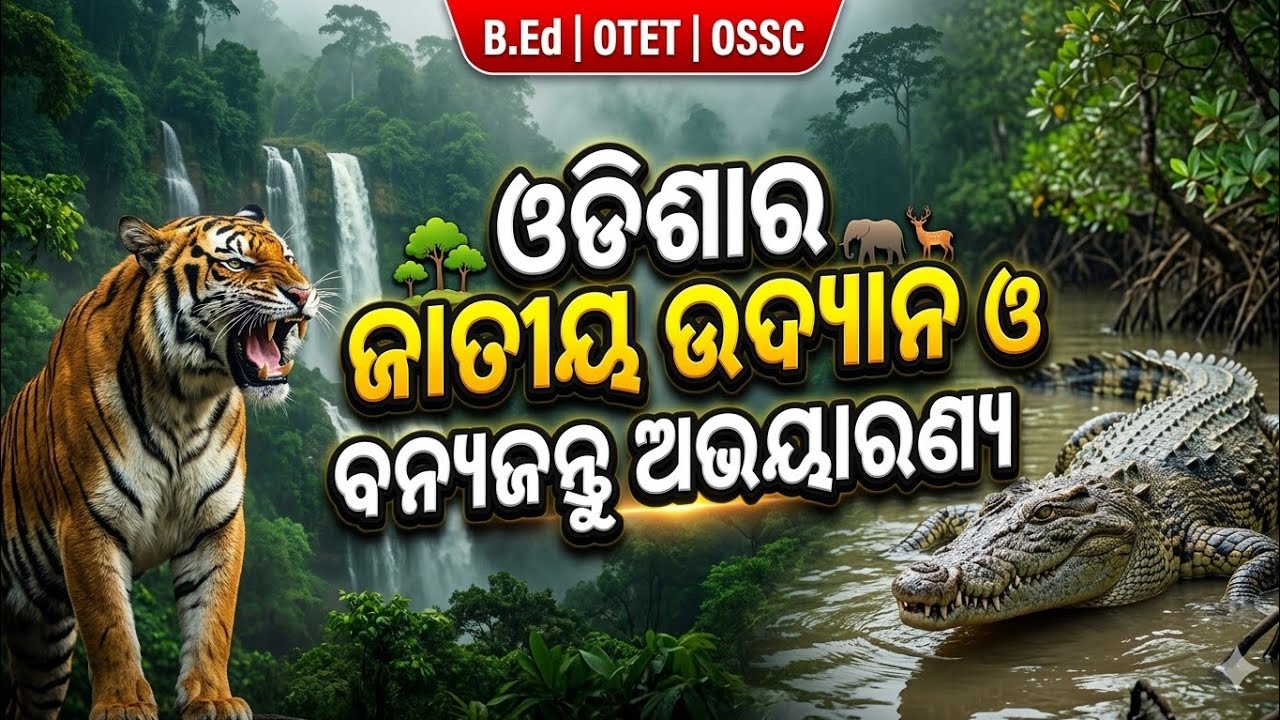 ଓଡିଶାର ଜାତୀୟ ଉଦ୍ୟାନ ଓ ବନ୍ୟଜନ୍ତୁ ଅଭୟାରଣ୍ୟ | Odisha National Park & Wildlife Sanctuary |B.Ed/OTET/OSSC