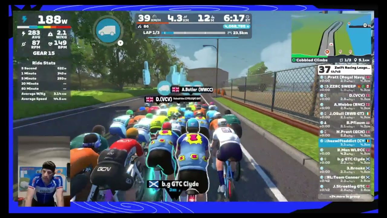 ZRL 25 26 Round 3 Race 5 - Cobbled Climbs (points race)