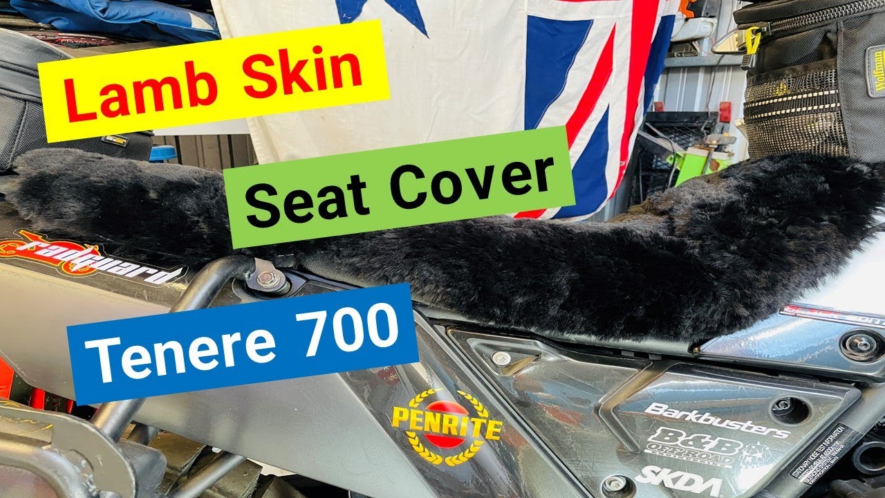 Fitment of a Lamb skin seat cover to a Yamaha Tenere 700 ADV, Adventure Bike Riding