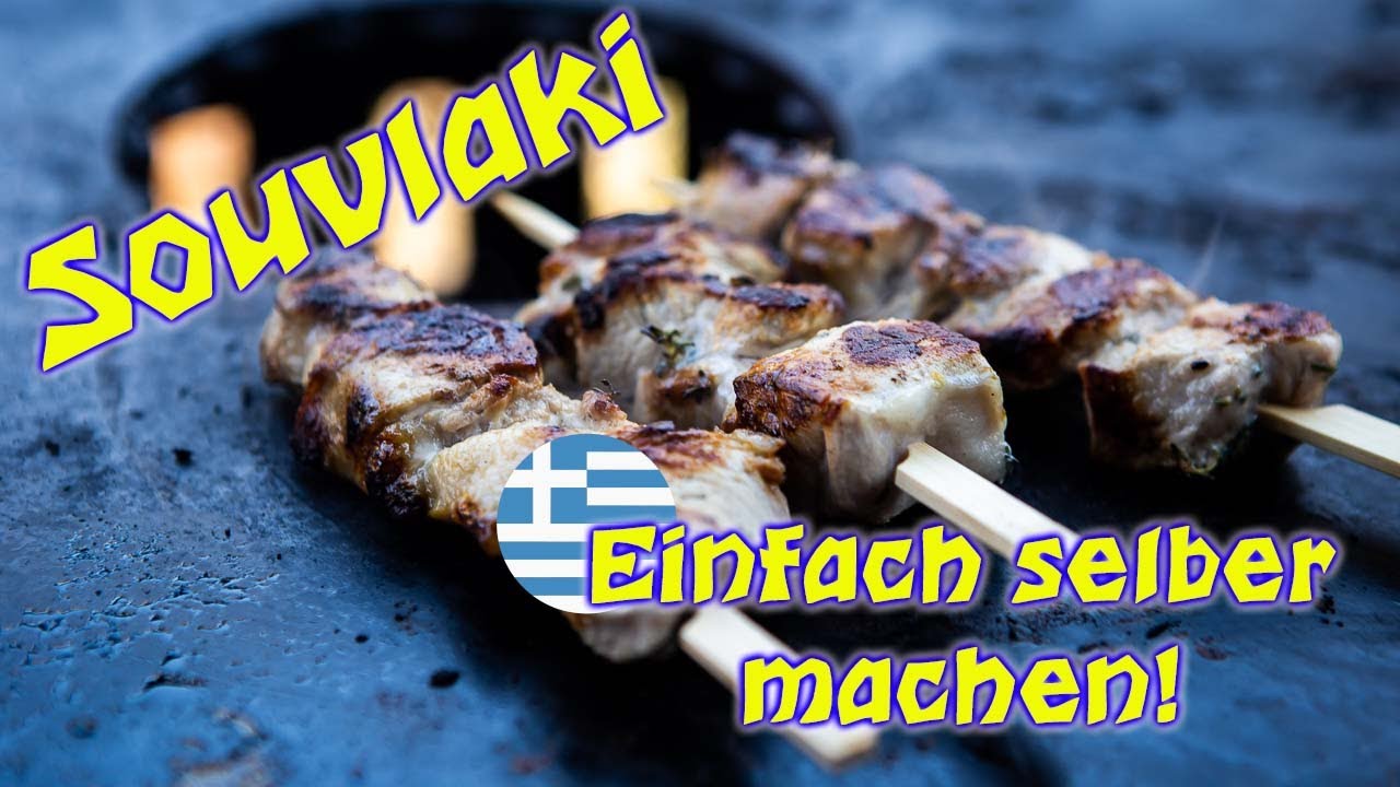 🤗 Einfach selber machen: 🍢 Souvlaki von der FEUERPLATTE ♨️  [Deutsches Rezept]