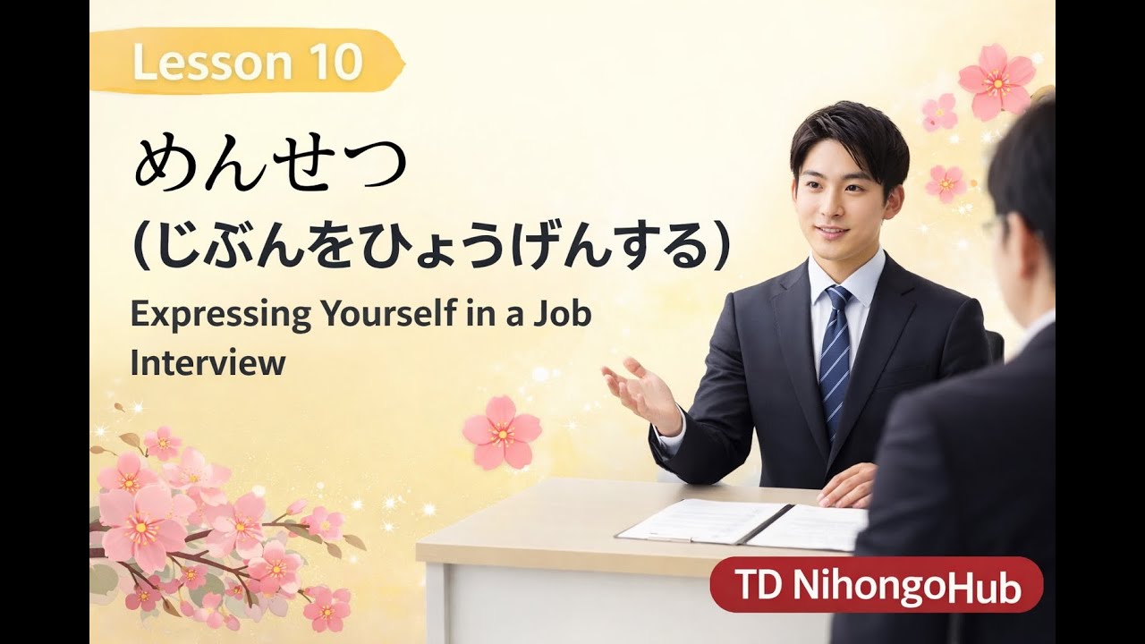 Japanese Job Interview Lesson (Part 5) | めんせつ（じぶんをひょうげんする）| Lesson 10 | N4–N5 | TD NihongoHub