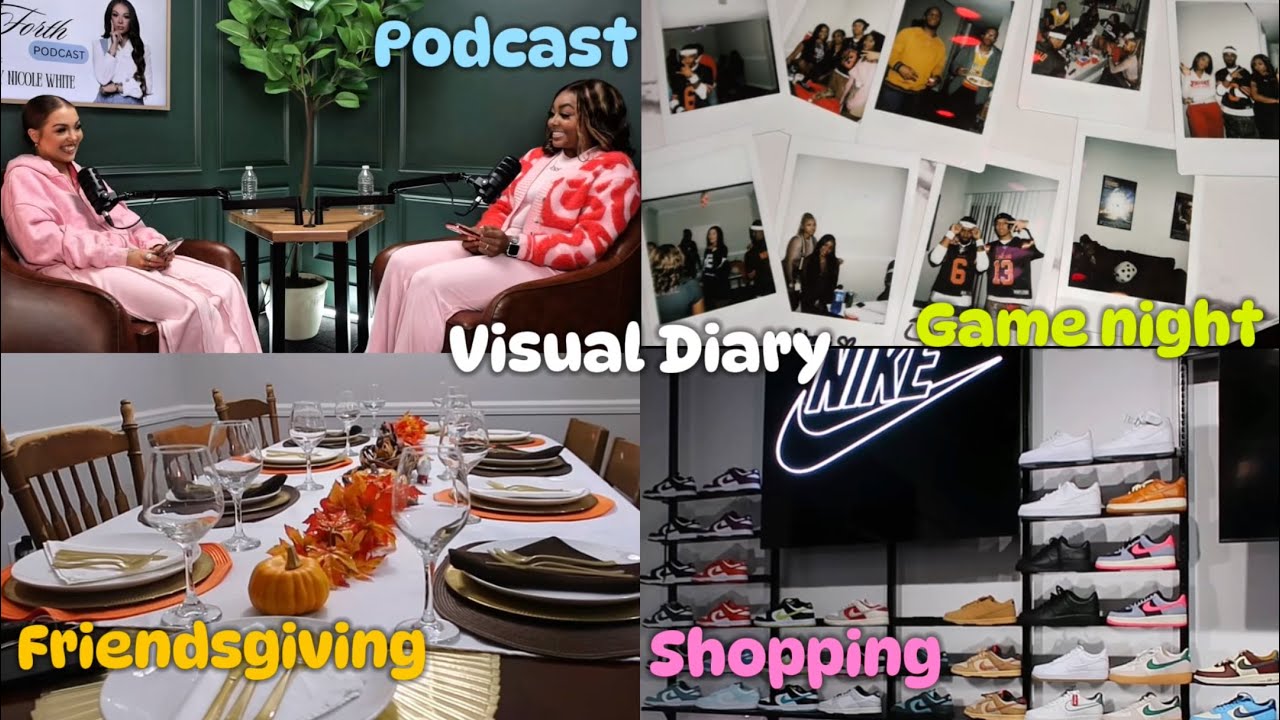 Visual Diary 🎬 | Friendsgiving, Podcast, Game Night & Shopping