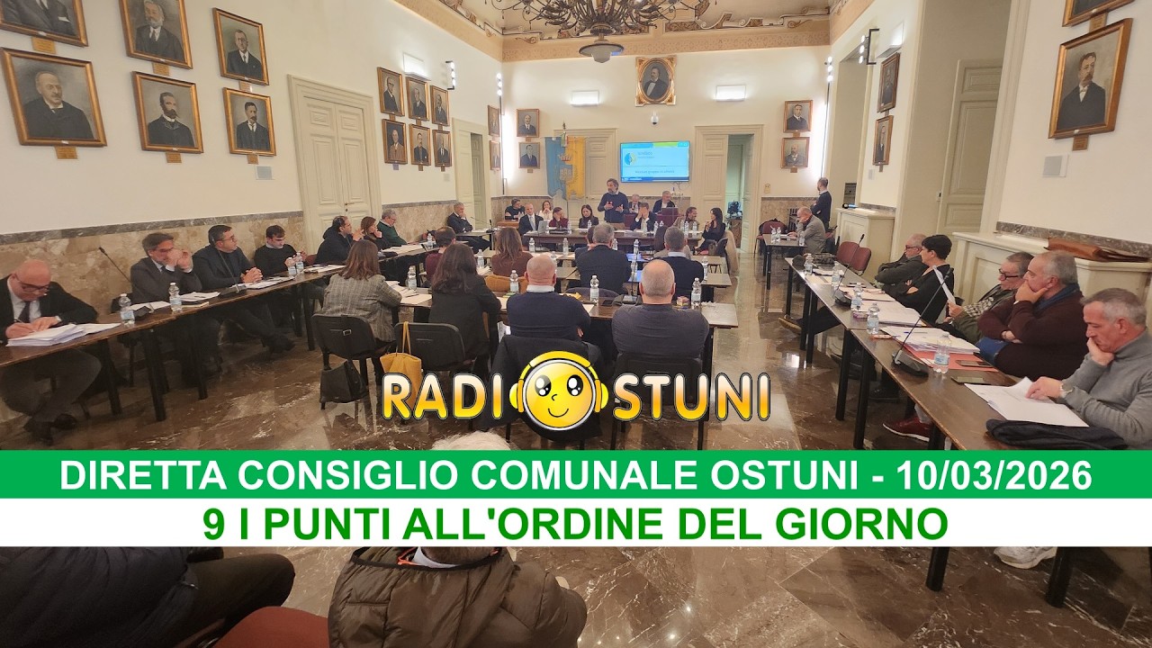 Diretta consiglio comunale di Ostuni | 10/03/2026 _ Radiostuni