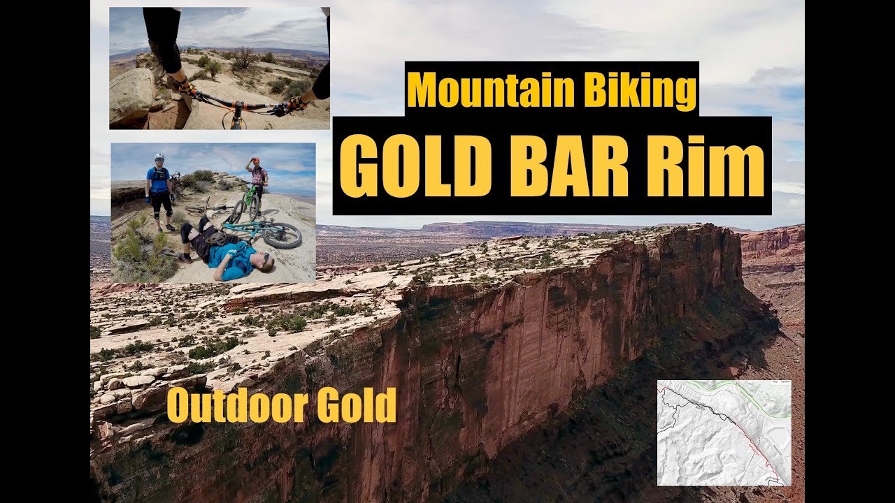 Gold! Mountain Biking Gold Bar Rim, Blue Dot Moab Utah Stabilized HD
