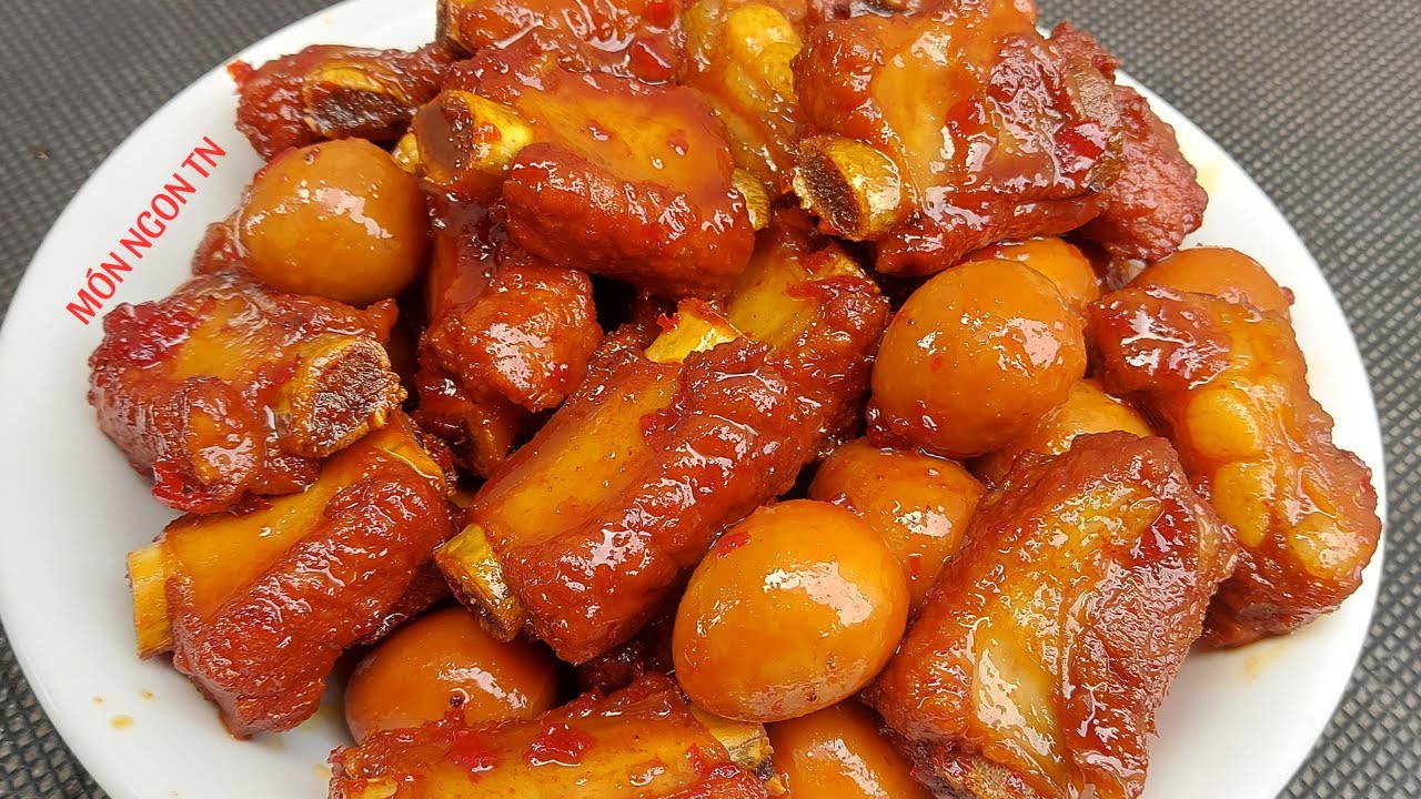 Sườn Kho Trứng C&uacute;t thơm ngon thấm ngấm gia vị đơn giản cho bữa cơm gia đ&igrave;nh