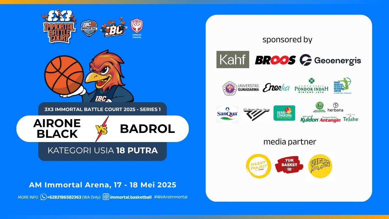 Day 1 Court A | AIRONE BLACK vs BADROL | KU 18 PUTRA | 3x3 IMMORTAL BATTLE COURT 2025 - SERIES 1