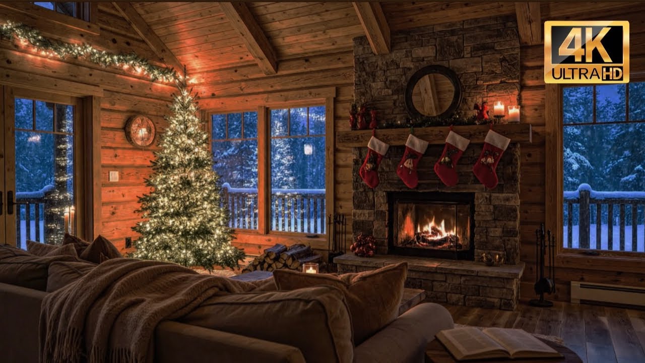 Christmas Fireplace 10 Hours 4K