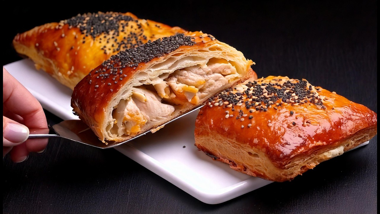 Wenn Sie Blätterteig und Hühnchen zu Hause haben! Dieses Rezept kann jeder zubereiten!