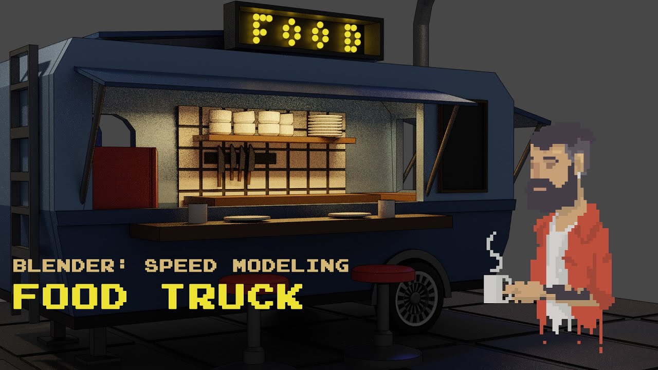 Blender food truck speed modeling