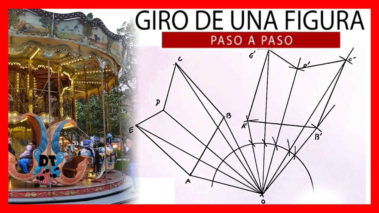 🙃 Giro dibujo técnico 💣 Rotación de una figura 💣 Giro Horario o Antihorario paso a paso