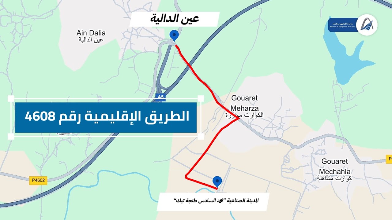 تفاصيل تهيئة المقطع الطرقي المؤدي إلى المدينة الصناعية “محمد السادس طنجة تيك“ 🏗