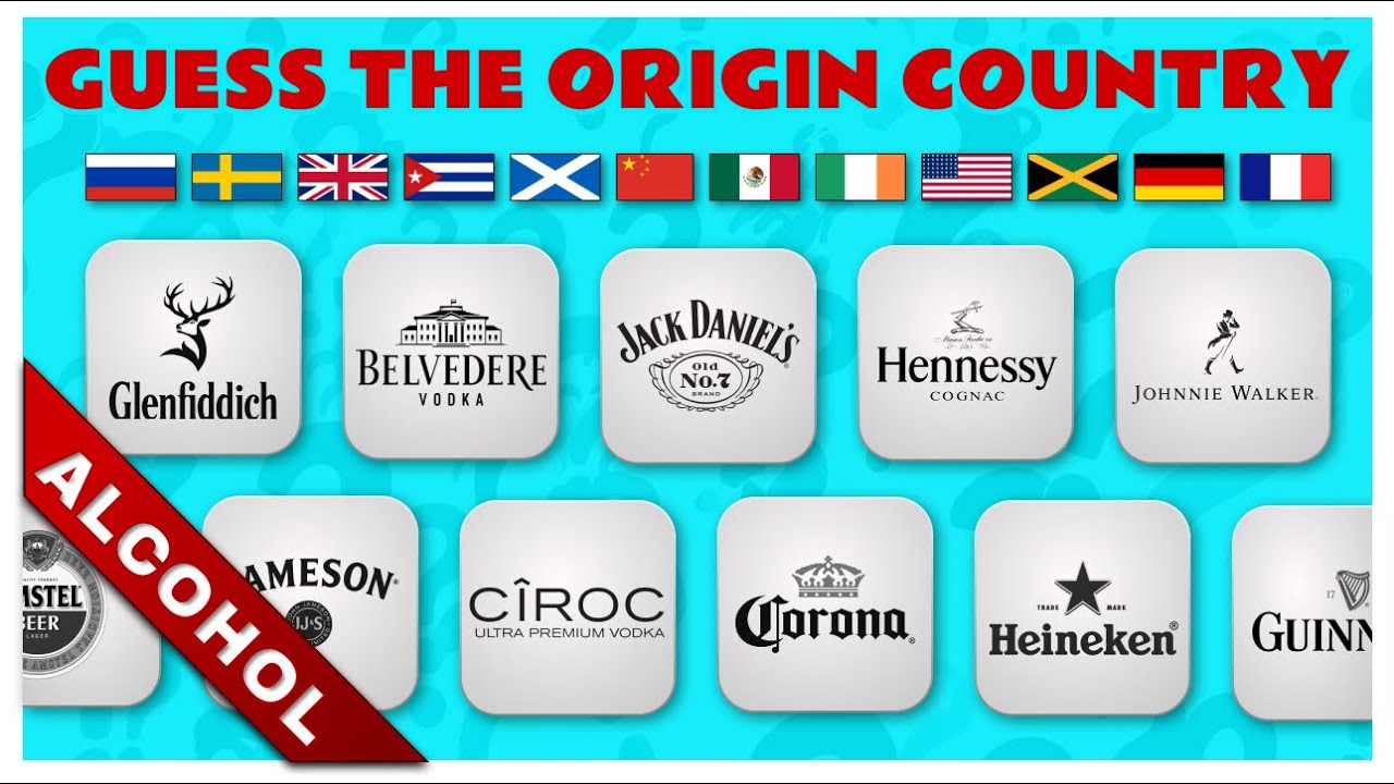 Guess 50 Alcohol Brands' Origin Country | QUIZ!
