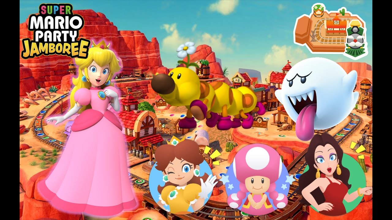 Super Mario Party Jamboree - Peach vs Daisy vs Toadette vs Pauline - Western Land