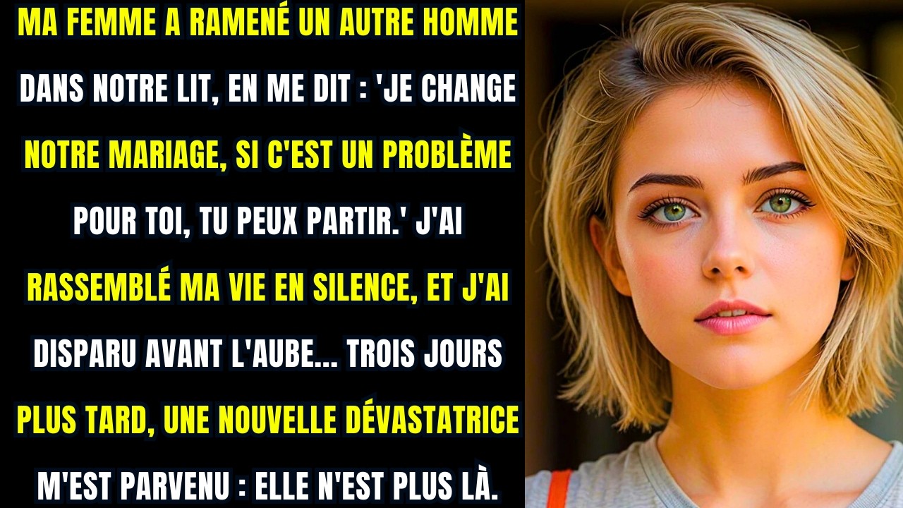 J’ai tout quitté en pleine nuit Trois jours après une nouvelle choquante m’a boule infidélité Reddit