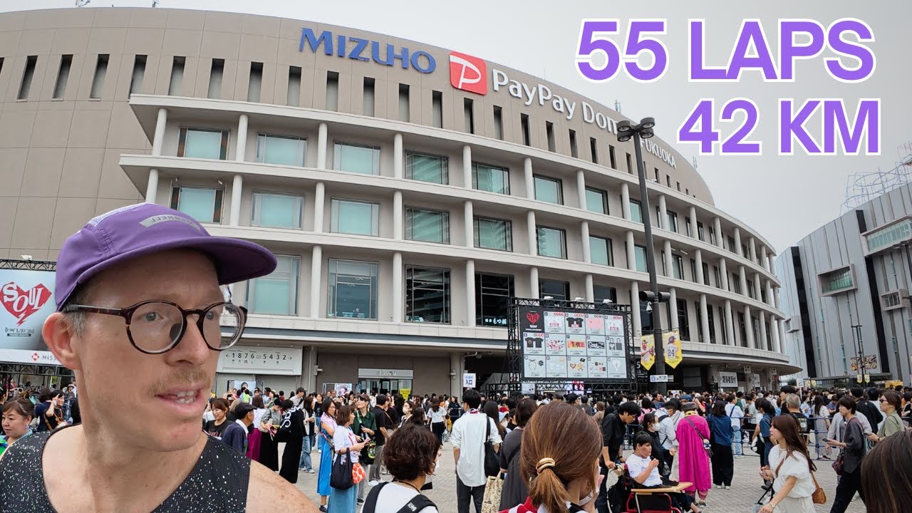 Is it possible to run a marathon around an insanely busy Japanese baseball stadium?